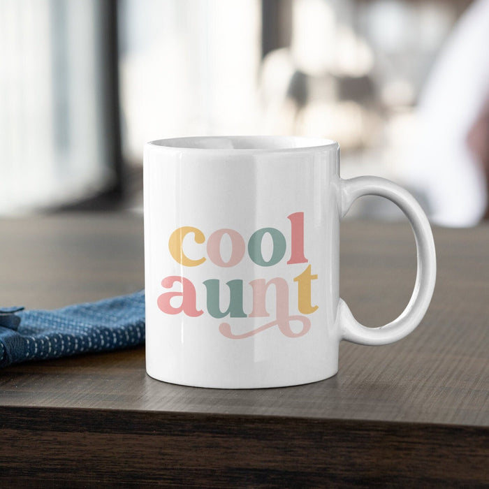 Personalized Coffee Mug For Aunty From Niece Nephew Colorful Cool Aunties Custom Name Gifts For Christmas Xmas Birthday