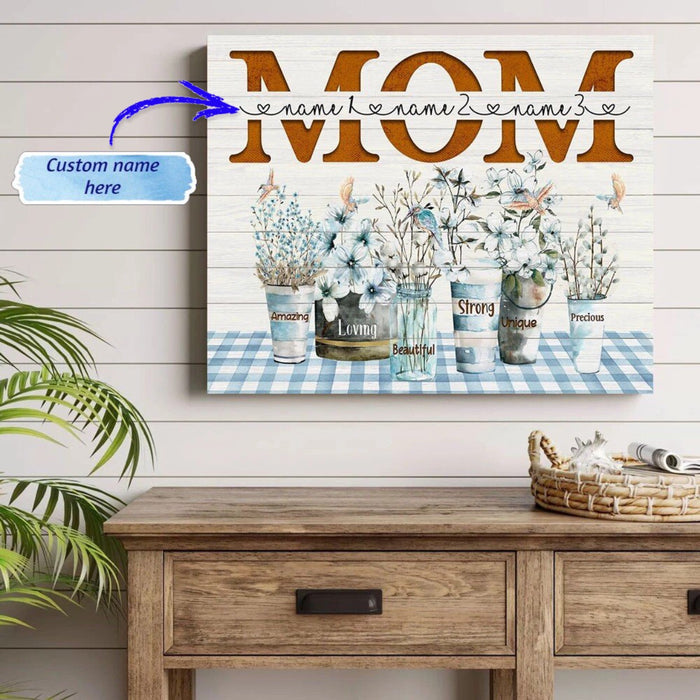 Personalized Poster For Mom Meaning Message Gift For Mom Amazing Loving Flowers Canvas
