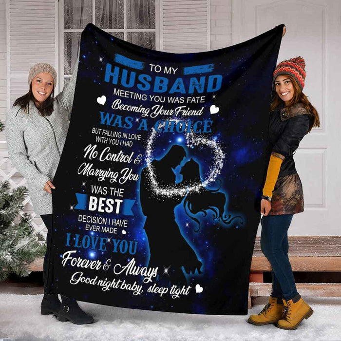 Personalized Love Blanket To My Husband Meeting You Was Fate Romantic Couple Print Custom Name Blanket For Valentines
