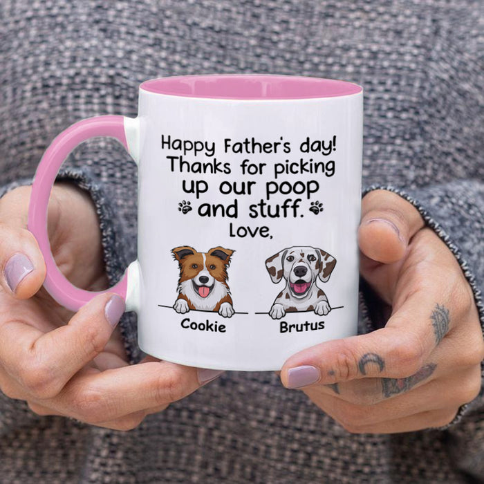 Personalized Accent Mug For Dog Dad Happy Father's Day Cute Dog Print Custom Dog's Name And Photo 11 15oz Cup