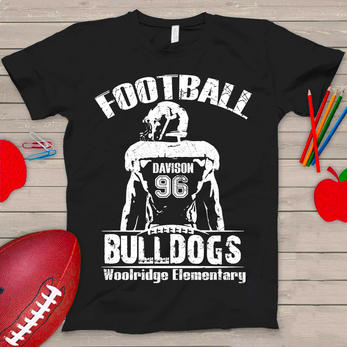 Personalized Shirt For Football Lovers Vintage Male Player Printed Custom Title & Number Game Day T-Shirt