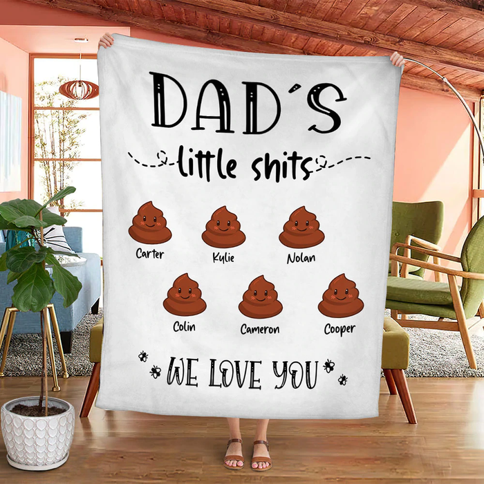 Personalized To My Daddy Blanket From Daughter Son Funny Little Shits We Love You Custom Name Gifts For Christmas
