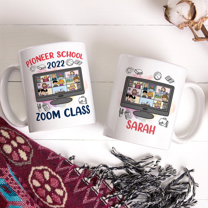 Personalized Back To School Mug Pioneer School Zoom Class Custom Name & Year 11 15oz Ceramic Coffee Cup