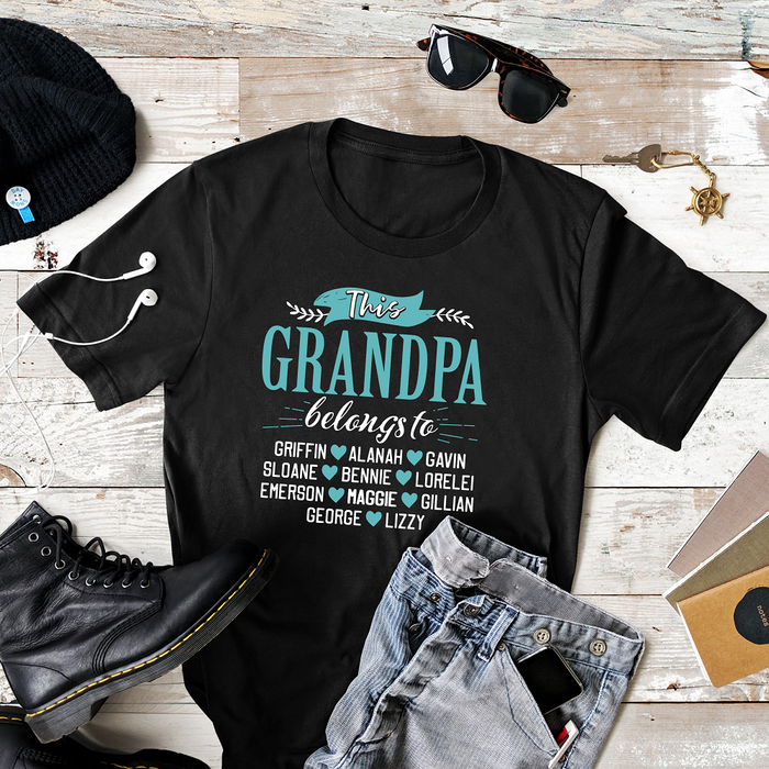 Personalized Shirt For Grandpa Custom Kids Name Gifts For Thanksgiving