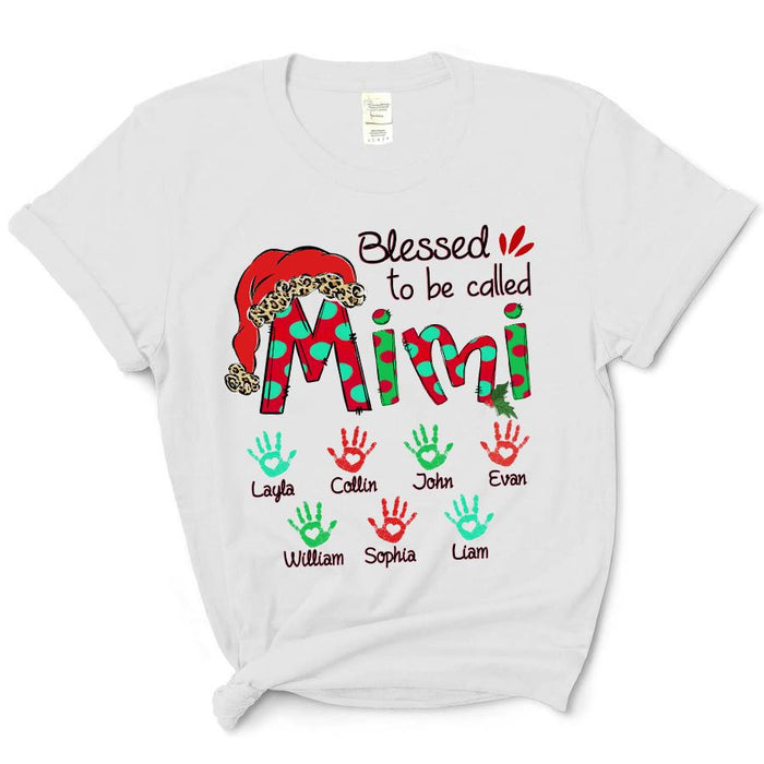 Personalized T-Shirt & Sweatshirt For Grandma Blessed To Be Called Mimi Cute Custom Grandkids Name