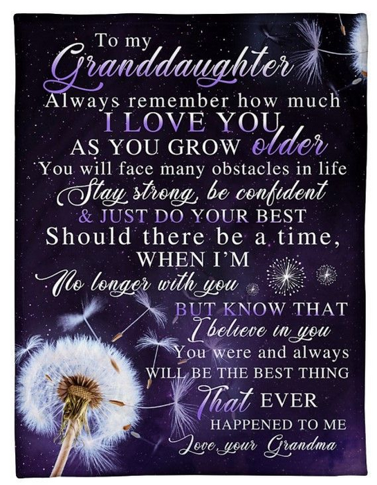 Personalized Fleece Blanket For Granddaughter Love Quotes For Granddaughter Customized Blanket Gift For Birthday Graduation