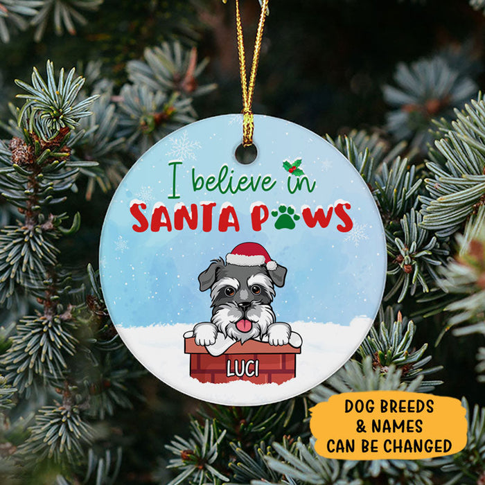 Personalized Ornament For Dog Owners Dogs On Chimney Snow Field Holly Paws Custom Name Tree Hanging Gifts For Christmas