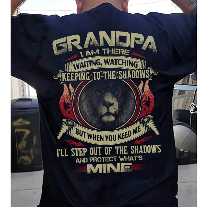 Classic T-Shirt For Grandpa I Am There Waiting Watching Keeping Old Lion Printed Retro Vintage Shirt