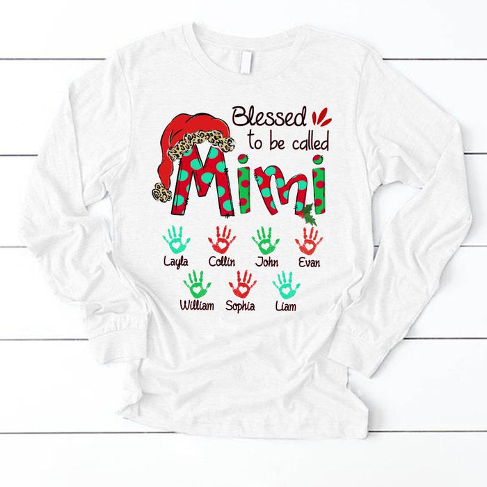 Personalized T-Shirt & Sweatshirt For Grandma Blessed To Be Called Mimi Cute Custom Grandkids Name