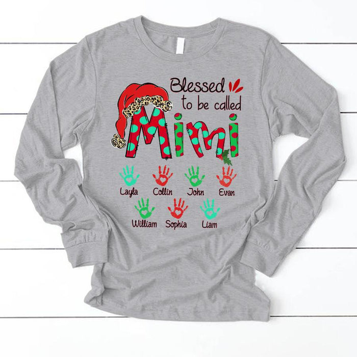 Personalized T-Shirt & Sweatshirt For Grandma Blessed To Be Called Mimi Cute Custom Grandkids Name