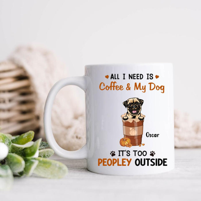 Personalized Coffee Mug Gifts For Dog Owners I Need Is Coffee And My Dog Pumpkins Custom Name White Cup For Christmas
