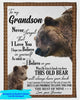 Personalized Fleece Blanket for Grandson With Desig Bear Grandma and Baby Never Forget that I Love You