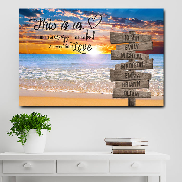 Personalized Canvas Wall Art Gifts For Family This Is Us A Whole Lot Of Love Signs Custom Name Poster Prints Wall Decor
