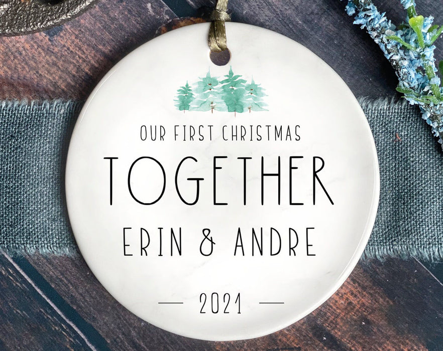Personalized Our First Christmas Together Ornament For Couple Husband Wife 1st Wedding Anniversary Ornament Xmas Decor