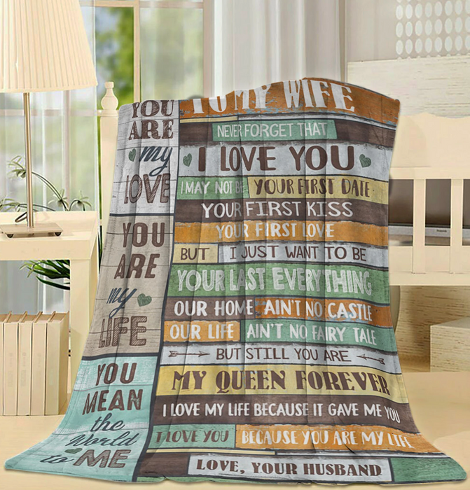 Personalized Wooden Fleece Blanket To My Wife From Husband Still You Are My Queen Forever Blanket Custom Name