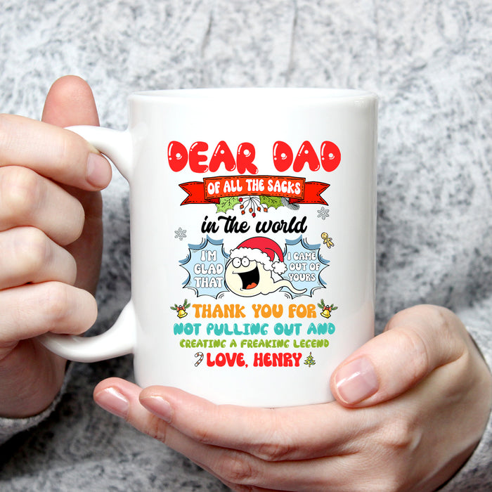 Personalized Coffee Mug For Daddy From Kids I Came Out Of Yours Funny Sperm Custom Name Ceramic Cup Gifts For Christmas