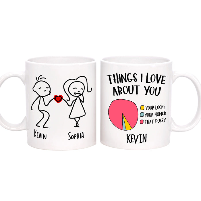 Personalized Romantic Mug For Couple Things I Love About You Funny Couple Custom Name 11 15oz Ceramic Coffee Cup