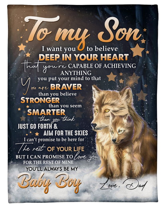 Personalized To My Son Blanket From Mom Dad Custom Name Lion You're Capable Of Achieving Gifts For Birthday Christmas