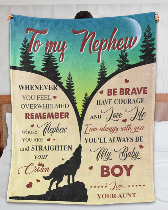Personalized To My Nephew Blanket From Auntie Uncle Howling Wolf I Am Always With You Custom Name Gifts For Christmas