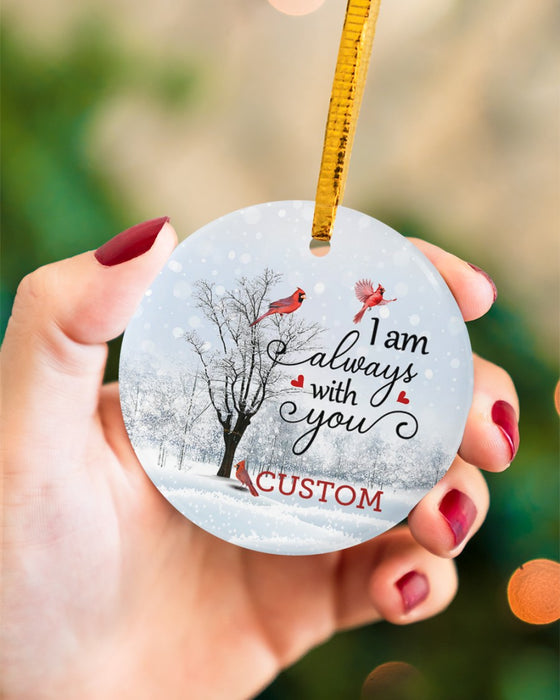 Personalized Angel Husband Piece Circle Ornament From Widow Custom Name Red Cardinal I Am Always With You Ornament