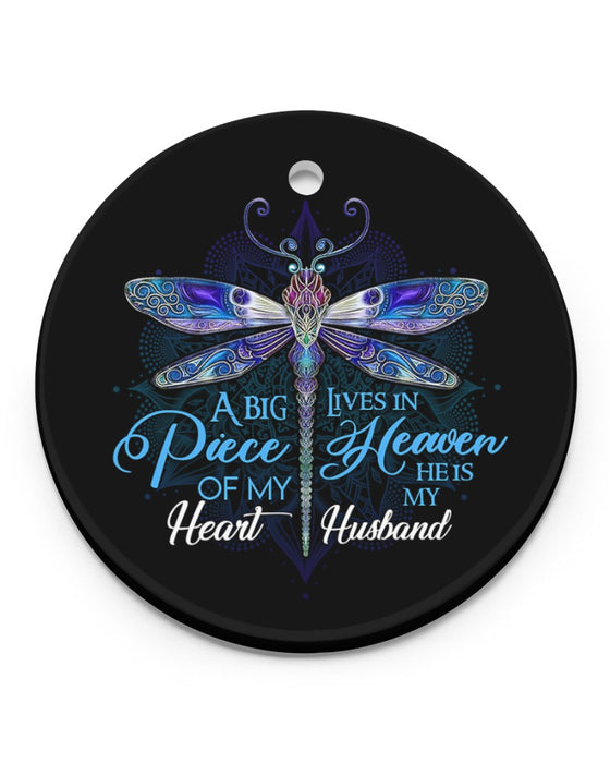 Mandala Dragonfly Piece Of My Heart Ornament To Angel Husband From Widow Wife Lost Loved One Memorial Ornaments