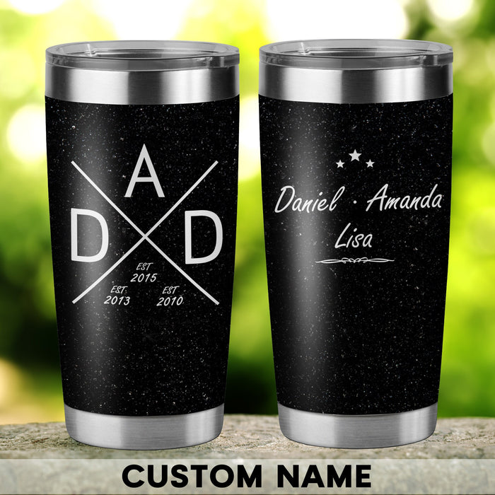 Personalized To My Daddy Tumbler From Son Daughter Black Sky Star Cross Custom Name 20oz Travel Cup Gifts For Birthday