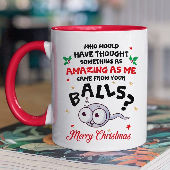 Novelty Coffee Mug For Dad From Kids Thought Something Funny Naughty Sperm Ceramic Cup Gifts For Christmas Xmas