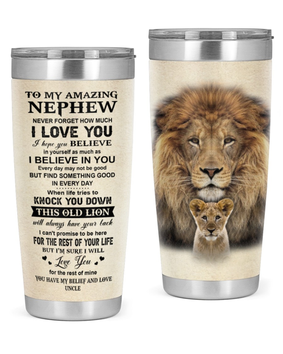 Personalized To My Nephew Tumbler Never Forget How Much I Love You 20oz Tumbler Custom Name Travel Cup Christmas Gifts