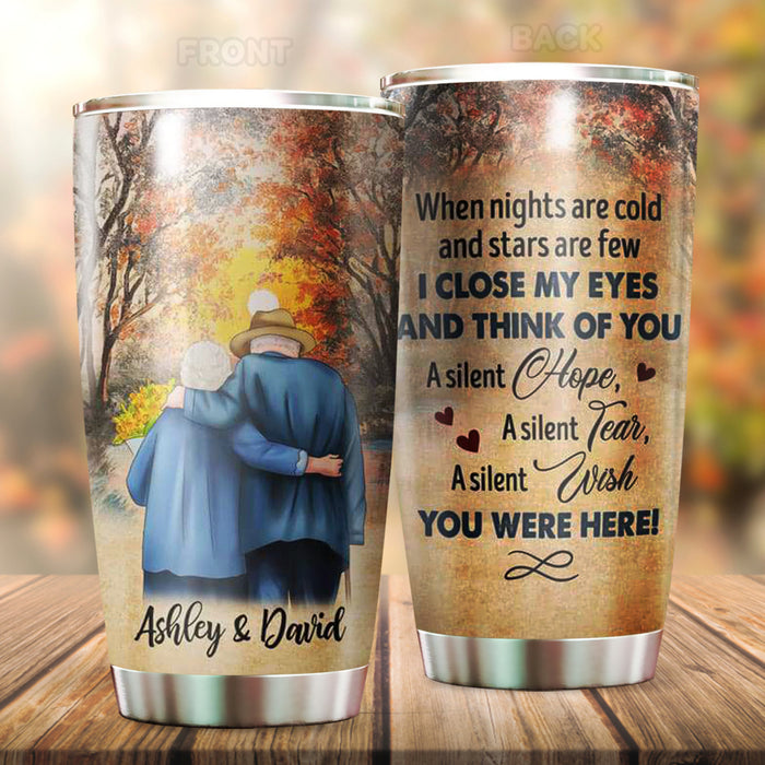 Personalized To My Wife Tumbler From Husband Wish You Were Here Old Couple Custom Name Travel Cup Gifts For Christmas