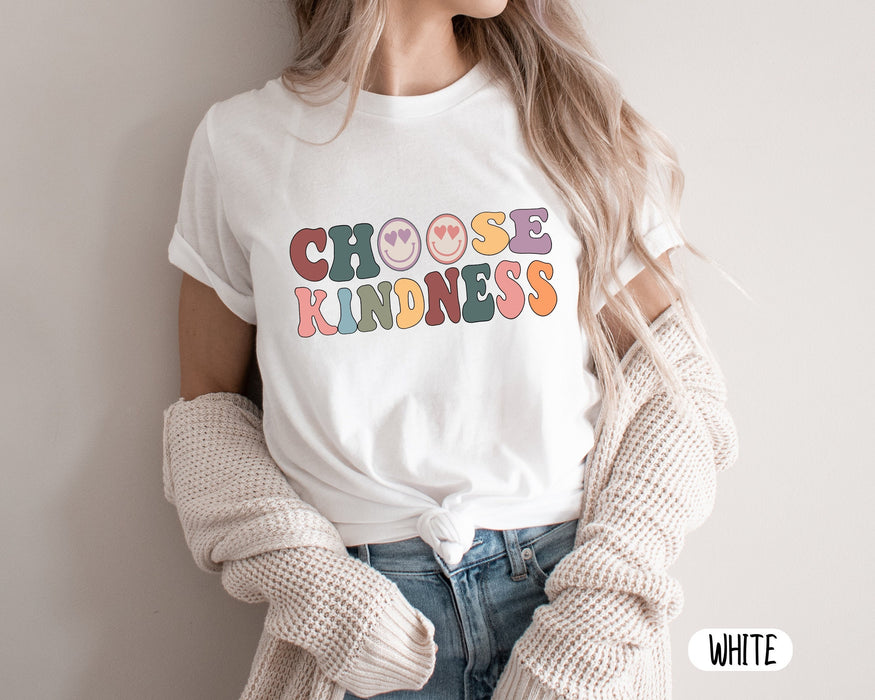 Funny T-Shirt For Teacher Appreciation Choose Kindness Funny Emotion Gifts For Back To School Women Shirt