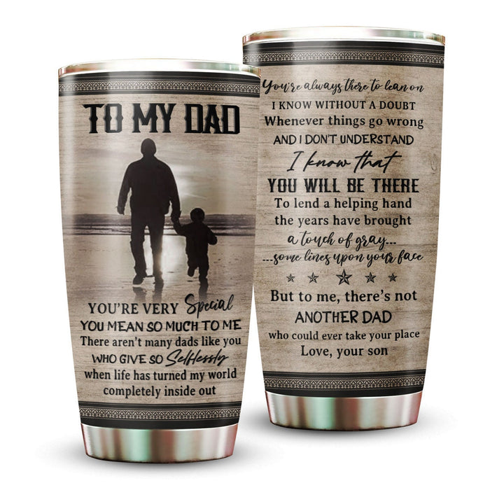 Personalized To My Dad Tumbler From Son Vintage You Mean So Much To Me Custom Name 20oz Travel Cup Gifts For Christmas