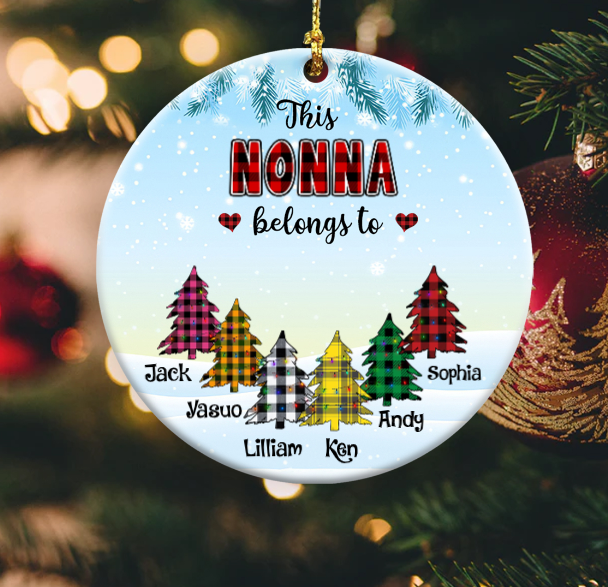 Personalized Ornament For Grandma From Grandchildren This Nonna Belongs To Xmas Tree Custom Name Gifts For Christmas
