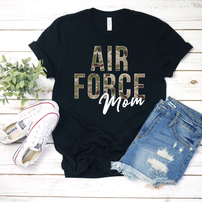 Personalized T-Shirt For Women Air Force Mom Camouflage Design Shirt For Veterans Day Custom Any Title