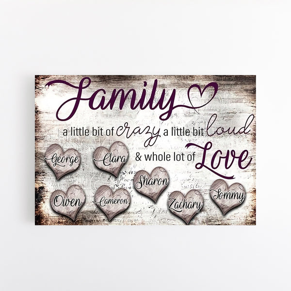 Personalized Multi Family Names Street Poster Canvas Family A Little Bit Of Crazy Custom Family Names