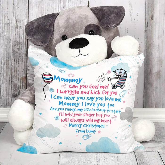 Personalized Pillow Mommy I Wriggle And Kick For You Merry Christmas From Bump Cute Stroller Ballon & Cloud Printed