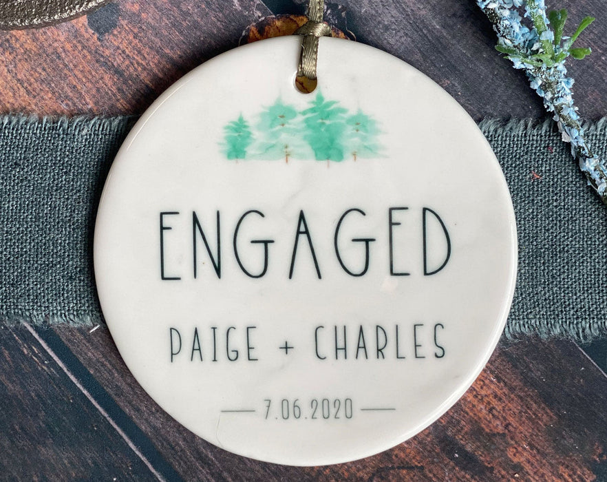 Personalized Engaged Christmas Ornament For Husband Wife Couple Lover Romantic Wedding Anniversary Xmas Ornament Decor