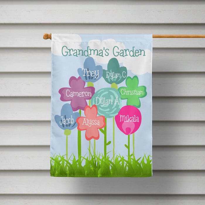 Personalized Garden Flag For Nana Grandmas Garden Cute Candy Flower Custom Grandkids Name Welcome Flag Christmas Gifts