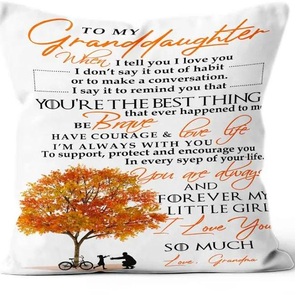 Personalized To My Granddaughter Square Pillow Autumn Tree When I Tell You I Love You Custom Name Sofa Cushion