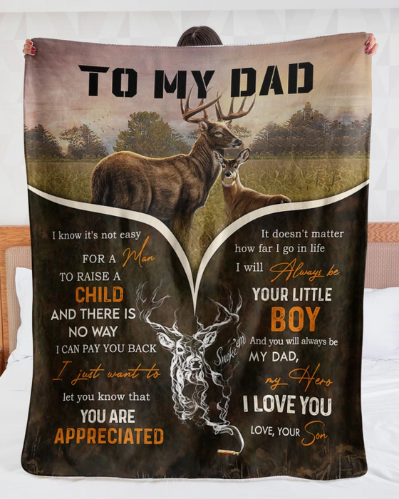 Personalized To My Daddy Blanket From Son Daughter Deer Hunting Lover To Raise A Child Custom Name Gifts For Christmas