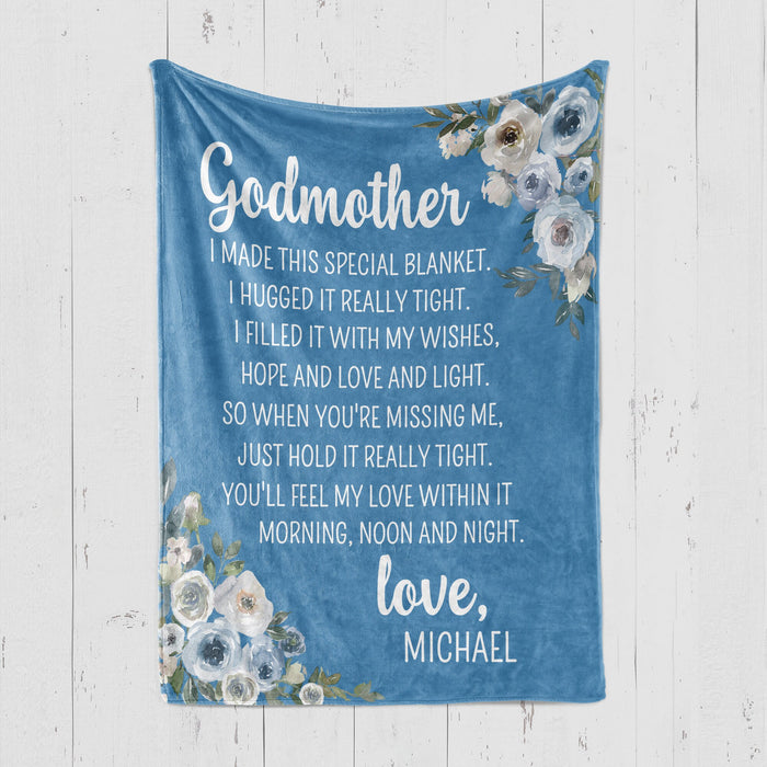 Personalized To My Godmother Blanket From Godchild When You're Missing Me Hold Tight Custom Name Gifts For Christmas