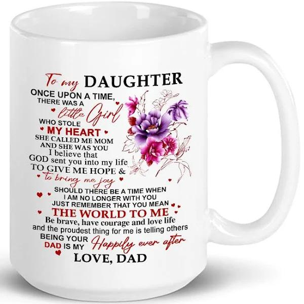 Personalized To My Daughter Coffee Mug God Sent You Into My Life Flower Custom Name White Cup Gifts For Christmas