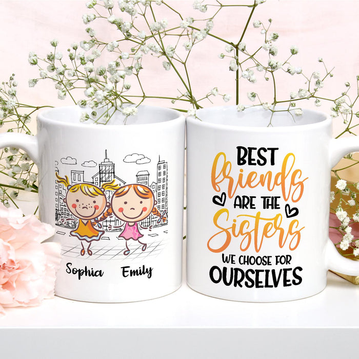 Personalized Ceramic Coffee Mug For Bestie BFF Best Friends Are Cute Girls Printed Custom Name 11 15oz Cup
