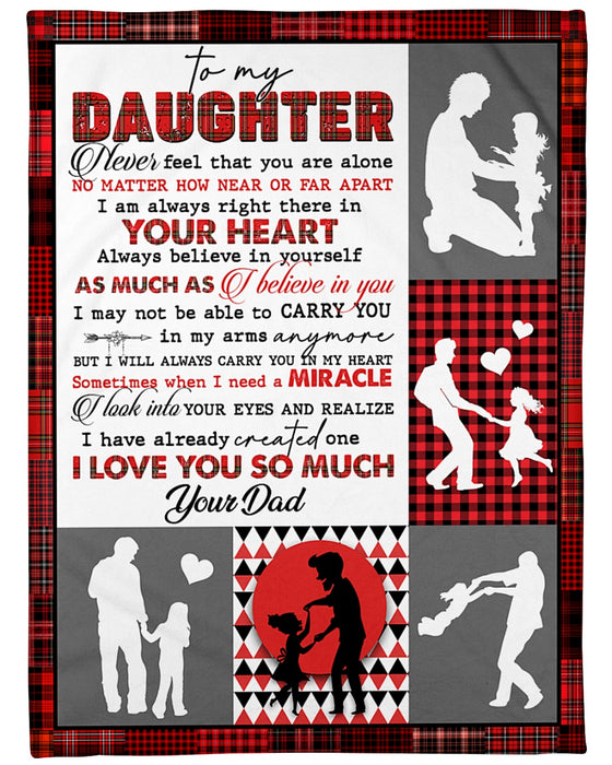 Personalized To My Daughter Blanket From Mom Dad Daddy And Baby Girl Red Plaid Design  Custom Name Gifts For Birthday