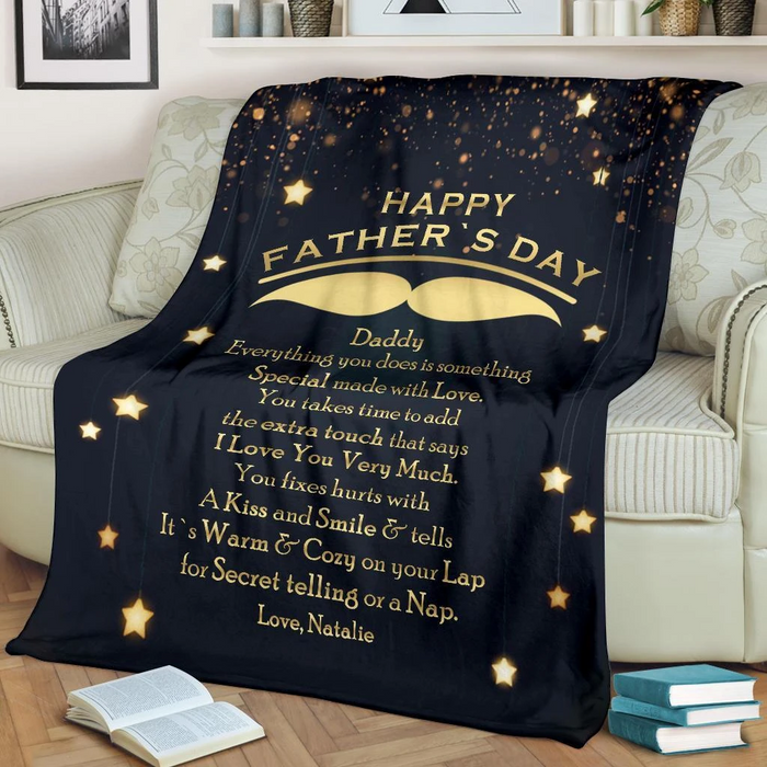 Personalized Fleece Blanket For Daddy Everything You Does Is Something Special Made With Love Custom Name