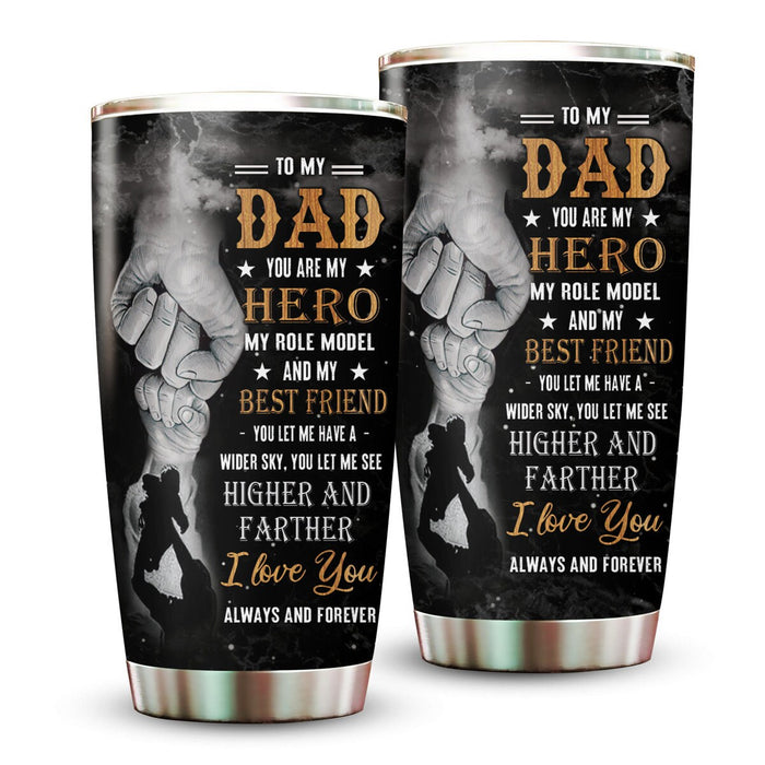 Personalized To My Dad Tumbler From Children Vintage Fist Bump You Are My Role Model Custom Name 20oz Travel Cup Gifts