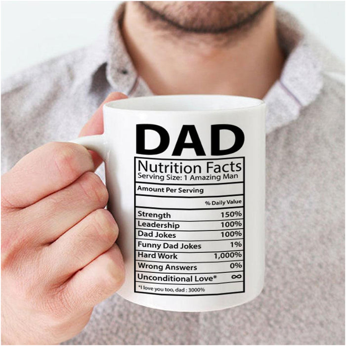 Father's Day Gifts For Dad Label Nutrition Facts Coffee Mug