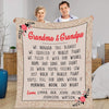 Personalized Blanket For Grandparent Grandma & Grandpa We Hugged This Blanket Flower Printed Custom Grandkids Name
