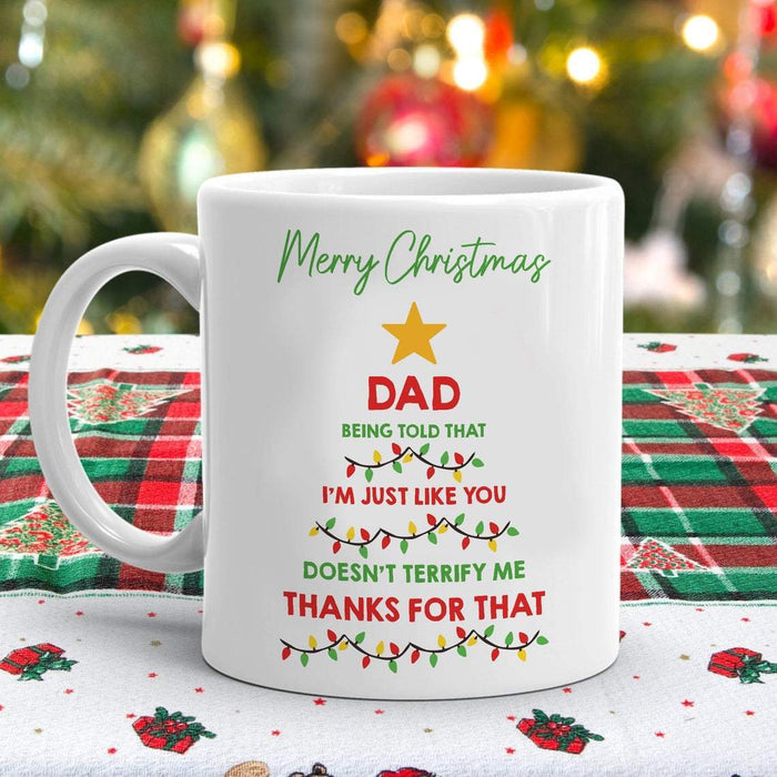 Personalized Coffee Mug For Dad From Kids I'm Just Like You Doesn't Terrify Custom Name Ceramic Cup Gifts For Christmas