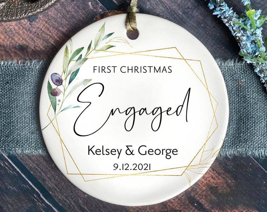 Personalized First Christmas Engaged 2021 Ornament Custom Engagement Keepsake 1st Christmas Together Ornament Wedding
