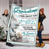 Personalized Blanket To My Grandson From Grandma Everyday You Are Not With Me Old Wolf & Baby Printed Fleece Blanket